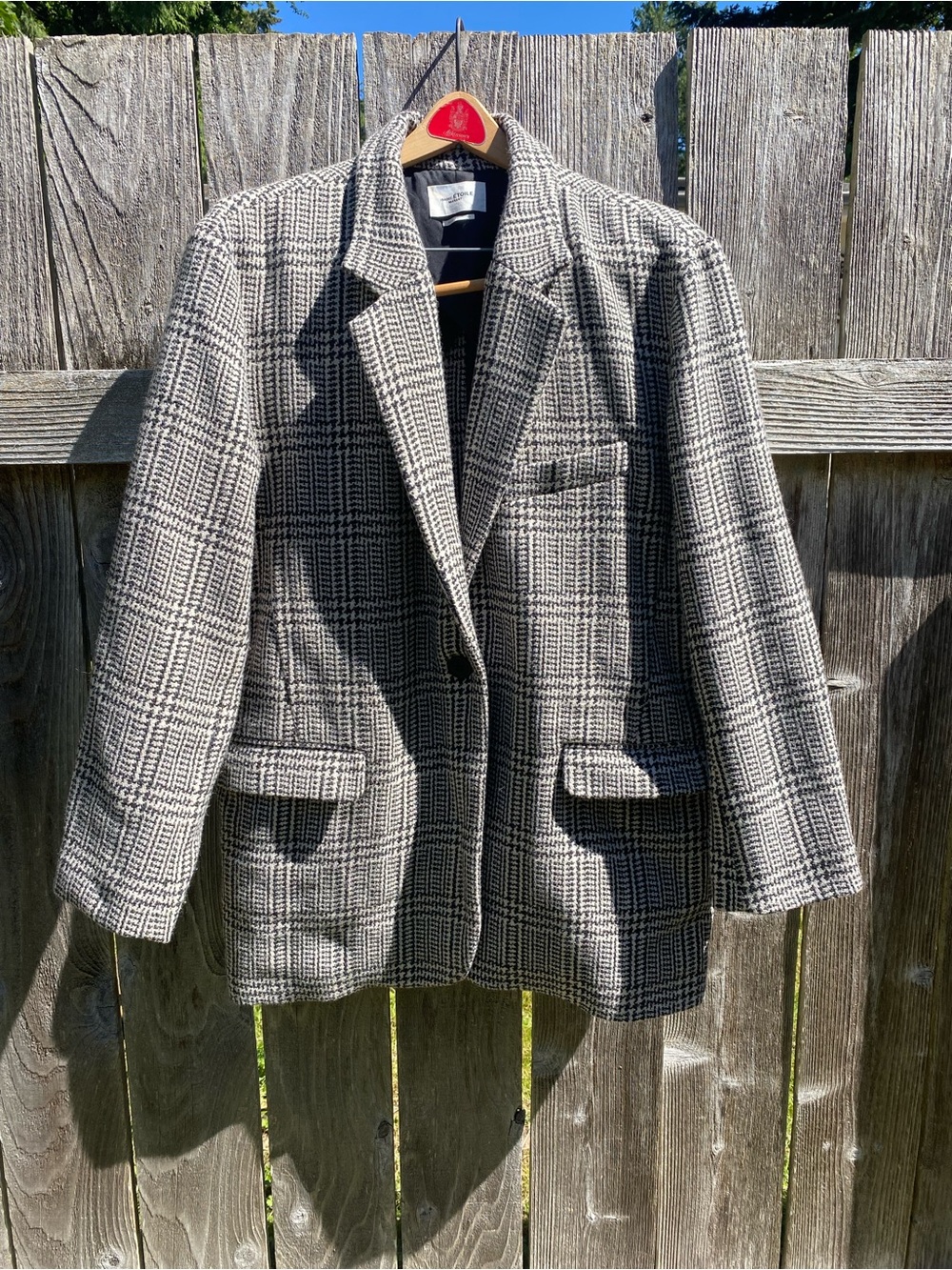 Isabel Marant Etoile Black & Cream Plaid Wool-Blend Oversized
Blazer size 42